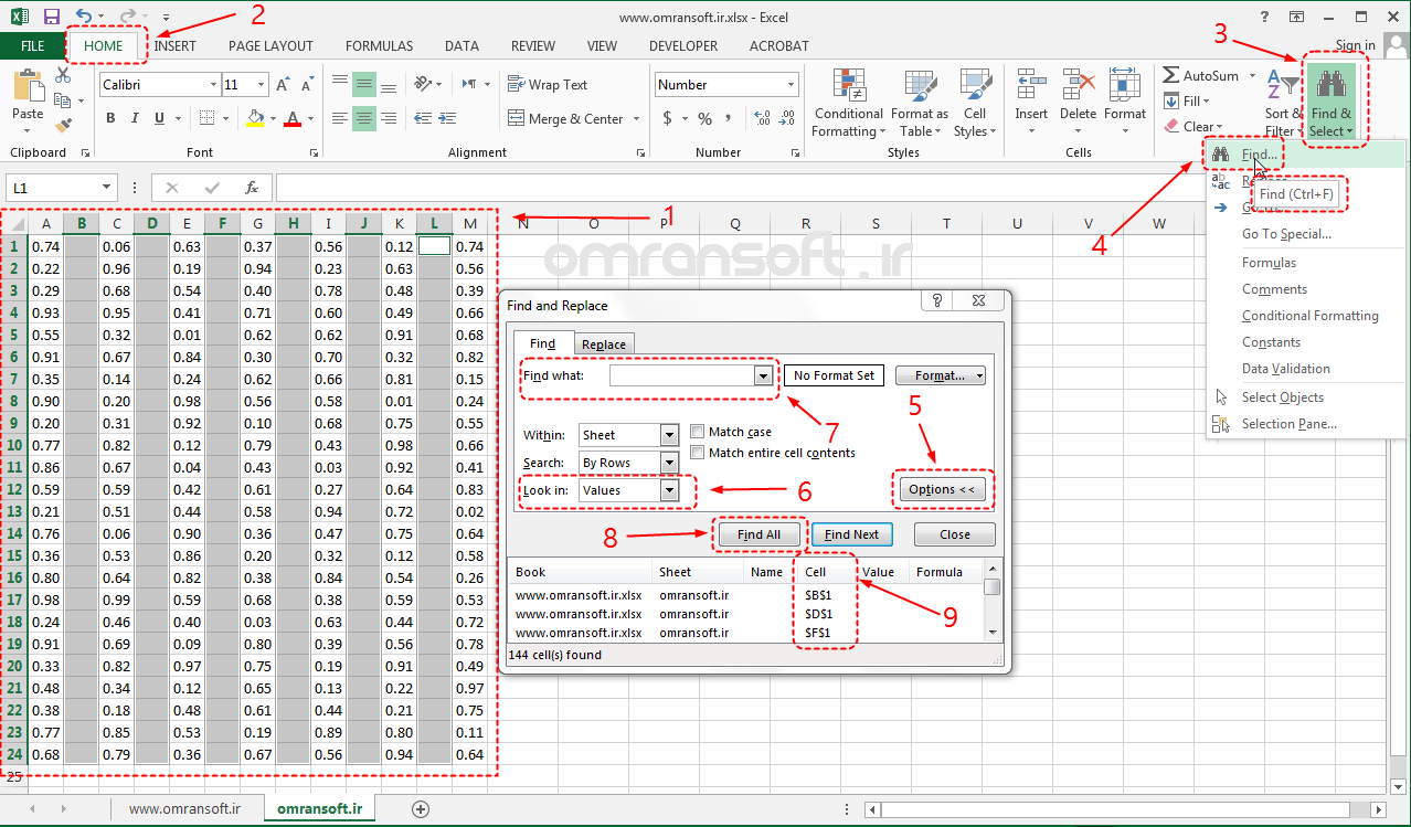 Remove Blank Rows and Columns حذف سطرها و ستون‌های خالی در اکسل (1)