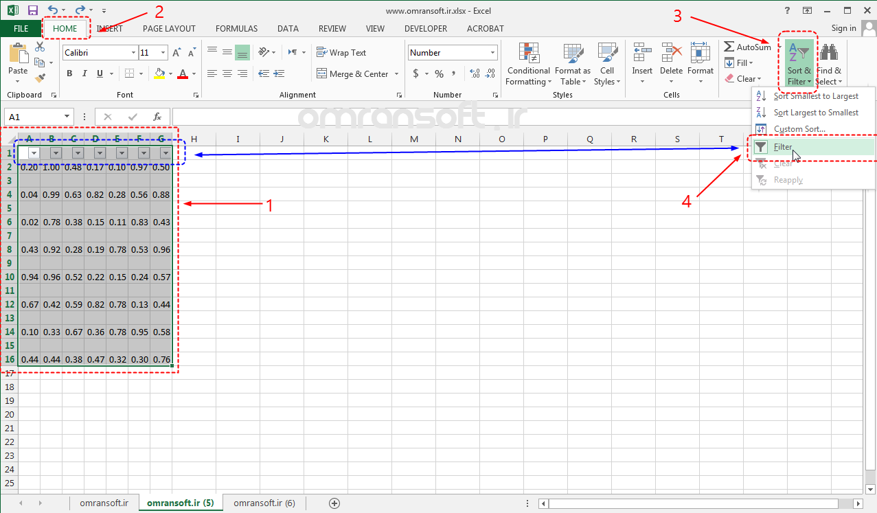 Remove Blank Rows and Columns حذف سطرها و ستون‌های خالی در اکسل (10)